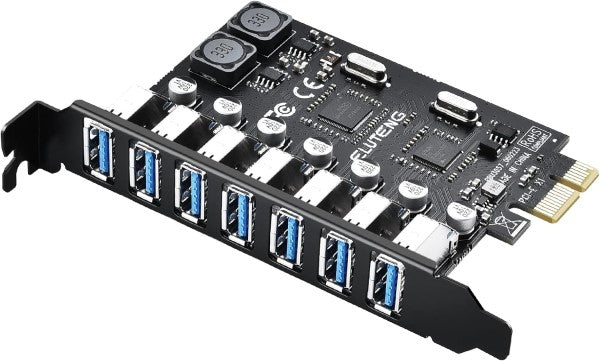 Port Expansion Card - 7 Port PCIE Expansion Card 7 Ports USB 3.2 GEN1 5Gbps High Speed Transmission #7781