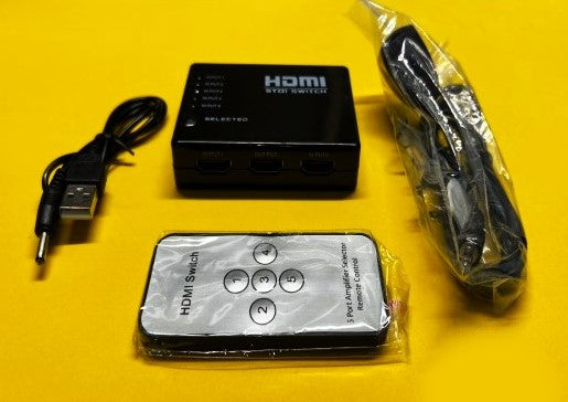 HDMI Switch Splitter, 5-Port Inputs With Remote. #D21625