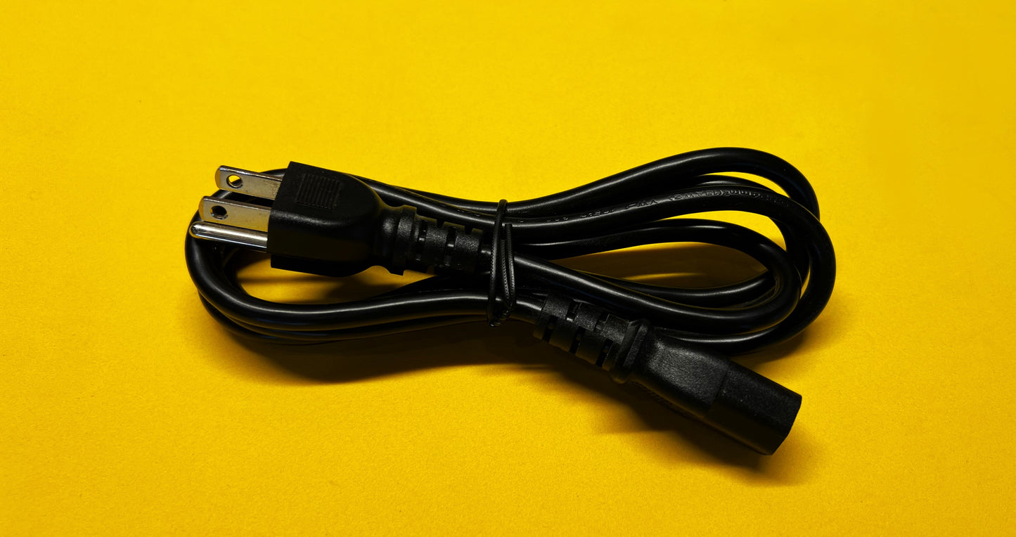 Power Supply Cord Rectangle Black Standard 6'  #10106