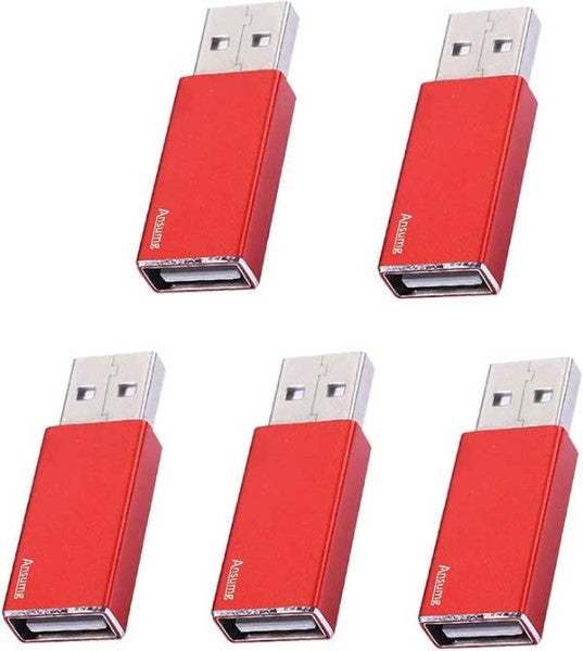 USB Data Blocker - USB Type A in Red. (Ansume) #DBUSBA